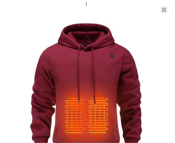 Sweat Chauffant USB Homme - coloris bordeaux