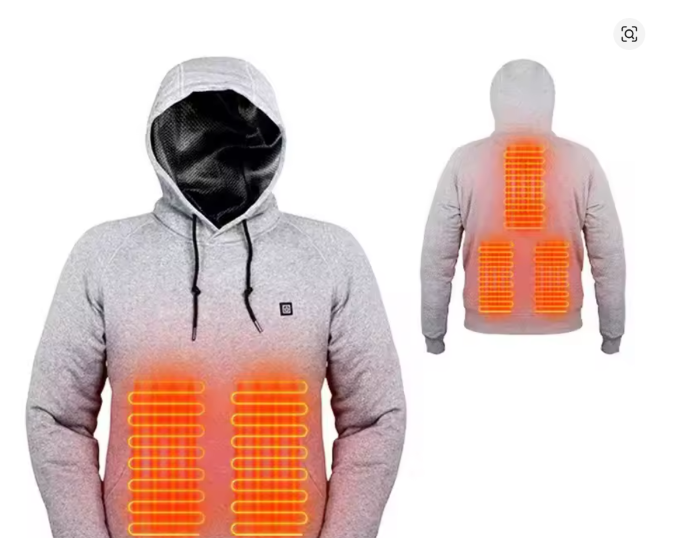 Sweat Chauffant USB Homme - vue face et dos